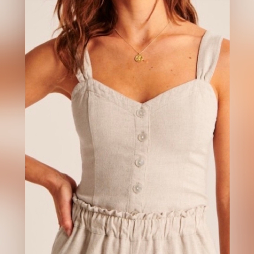 Abercrombie & Fitch Textured Beige Top